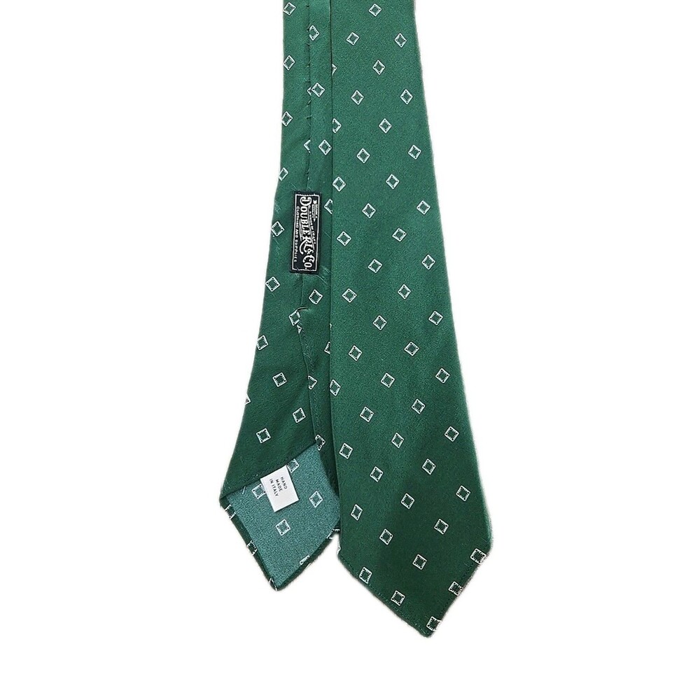 Vintage Ralph Lauren Double RL RRL Polo 100% Silk Green Geometric Tie USA Made